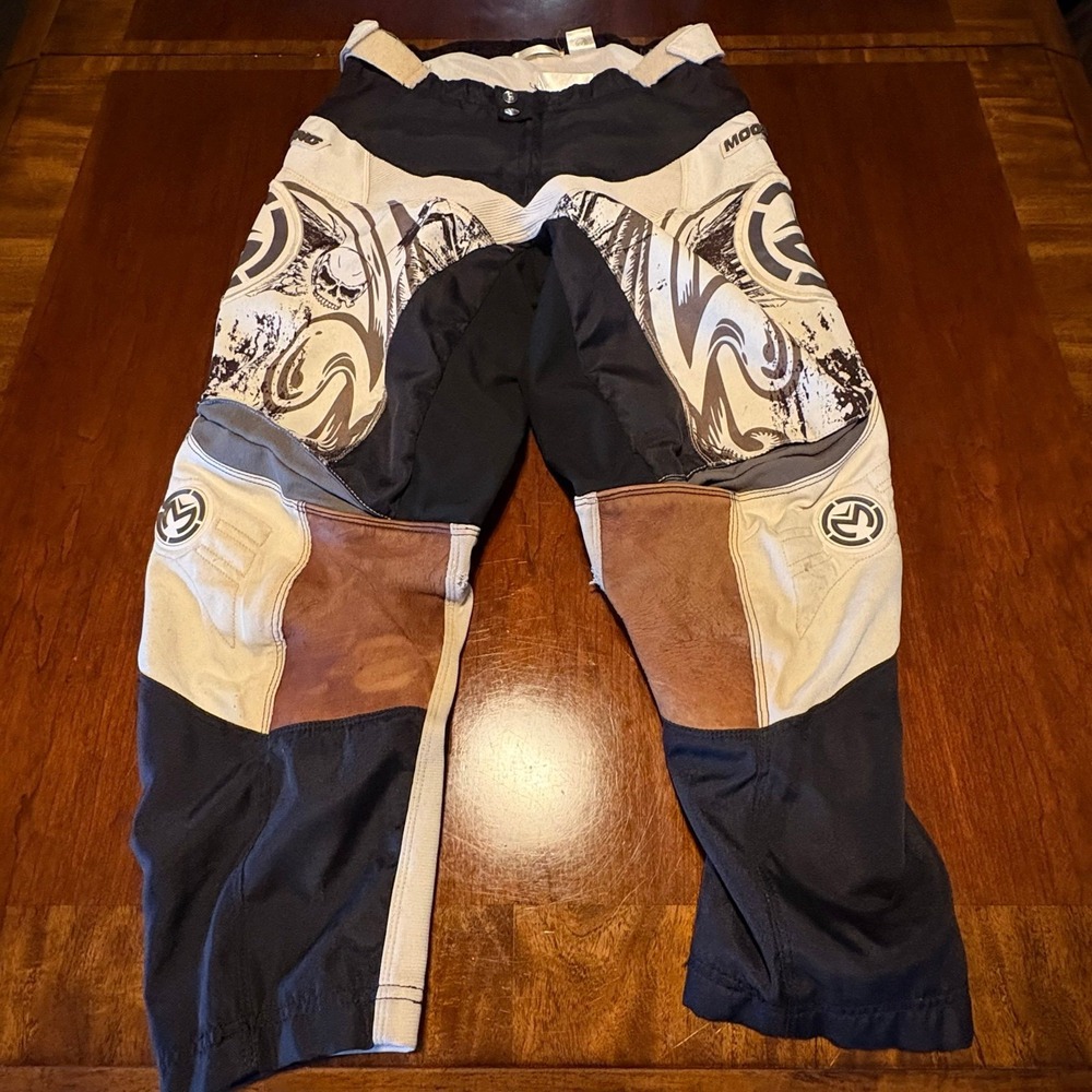 Moose‎ Racing Motocross Riding Pants Off Road MX Gear Black Tan Skull